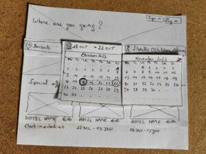 Sketch : sélectionner les dates pour la recherche pour mon projet intensif à l'UX Design Institute