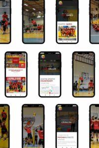 Mockup des écrans du Bruxelles Est Volley Club - version mobile